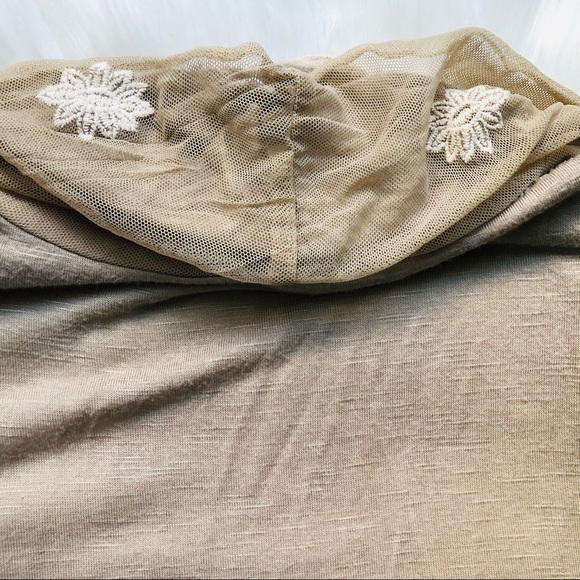 Saga Viscose Spandex Blend Open Front Hippie Boho Lace Cardigan with Pockets, M - Picture 13 of 15